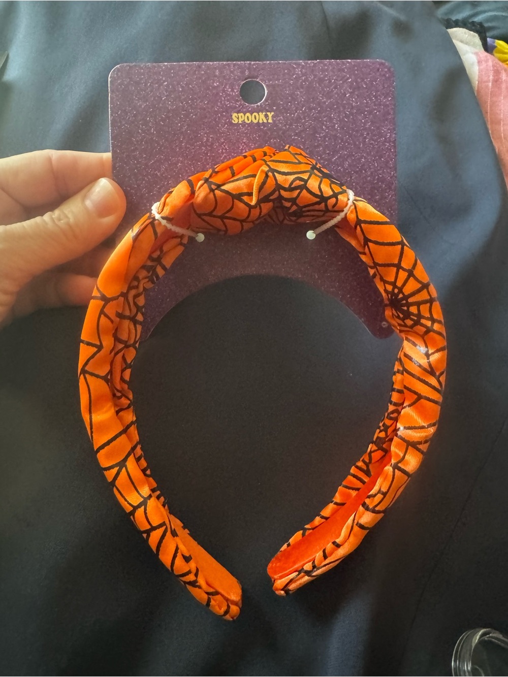 Spooky Orange Spiderweb Halloween Headband